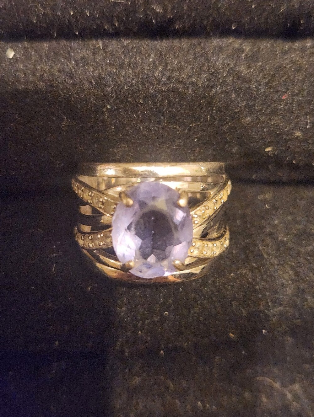 Sterling Silver Purple Oval Gemstone Ring